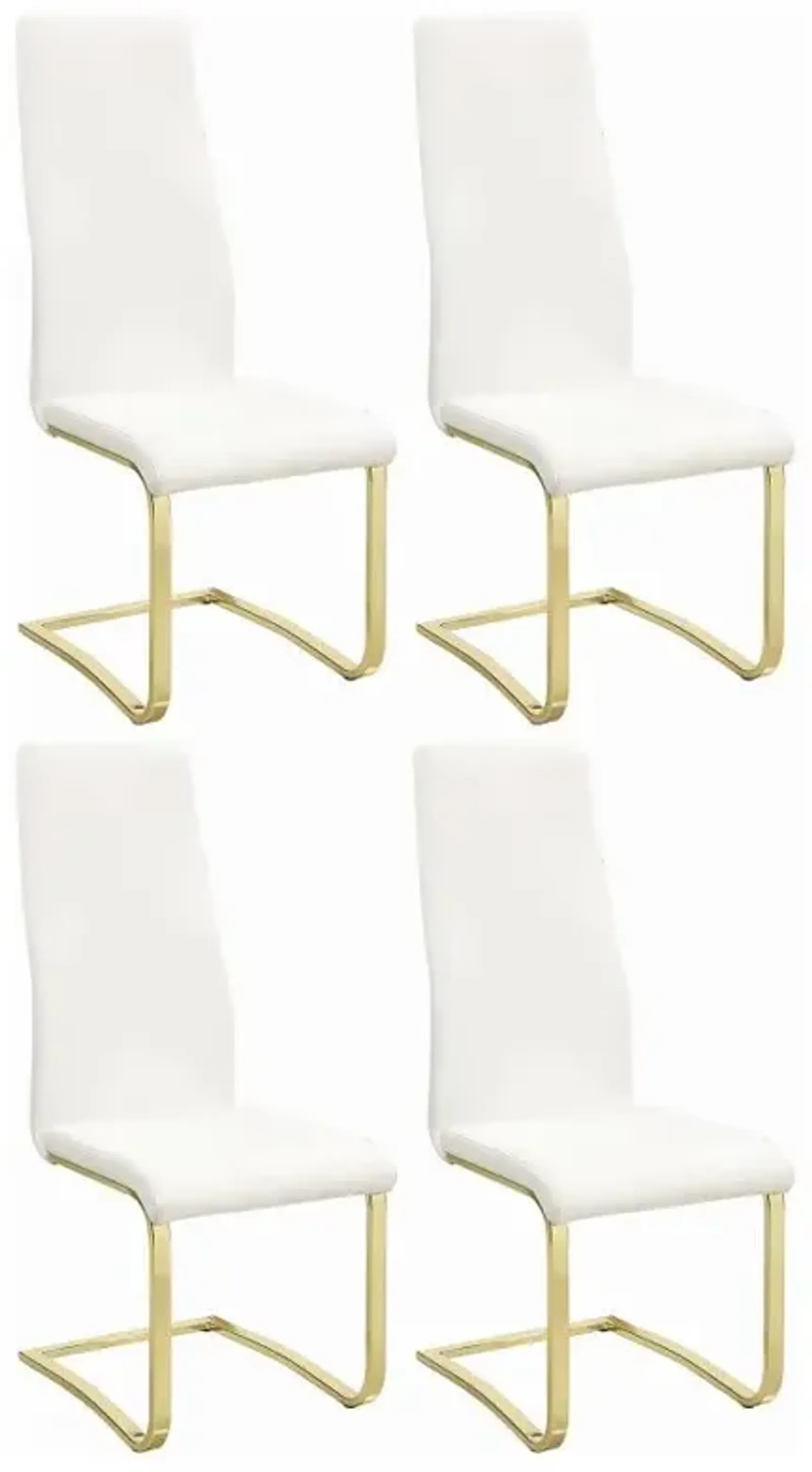 Montclair Side Chairs White and Rustic Brass (Set of 4)