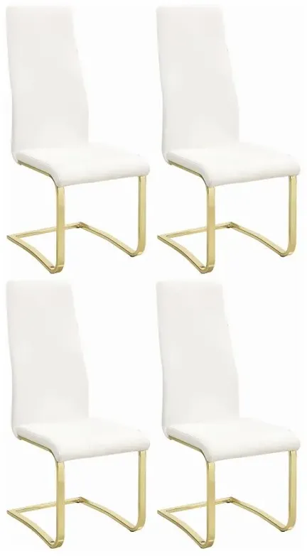 Montclair Side Chairs White and Rustic Brass (Set of 4)