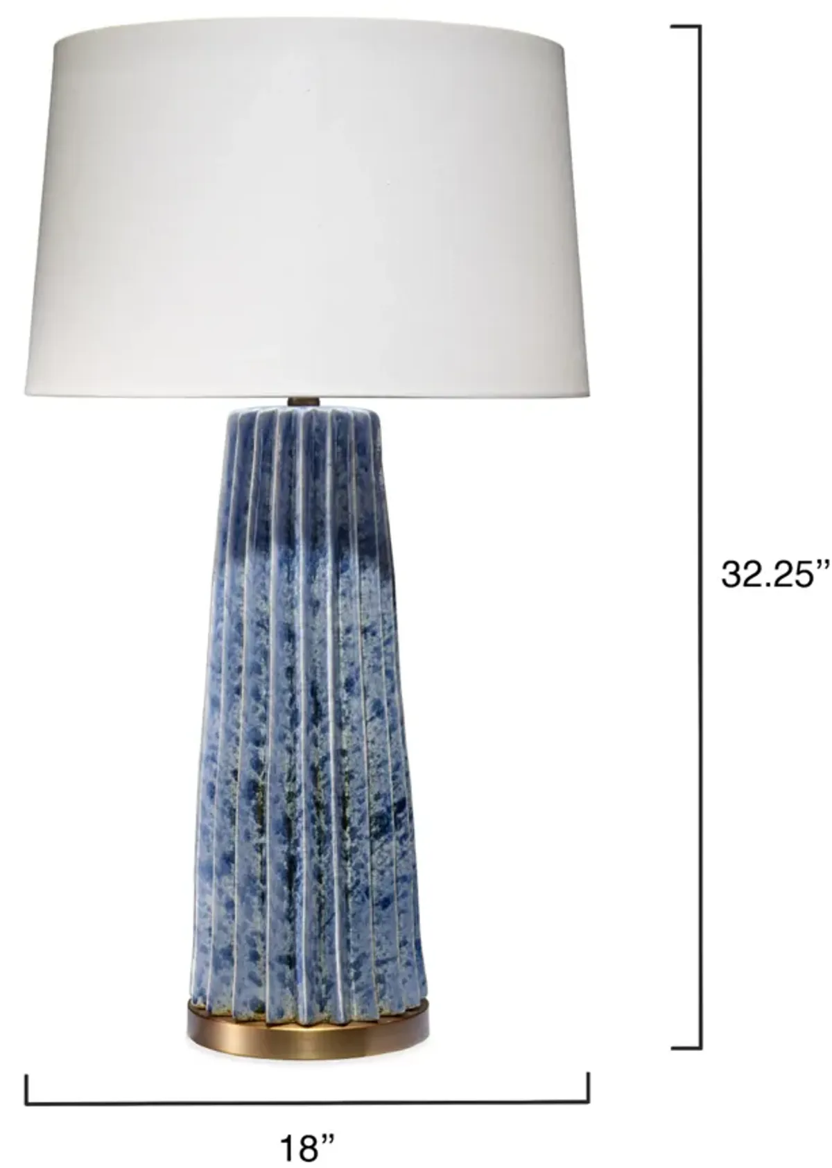 Pleated Ceramic Table Lamp, Blue