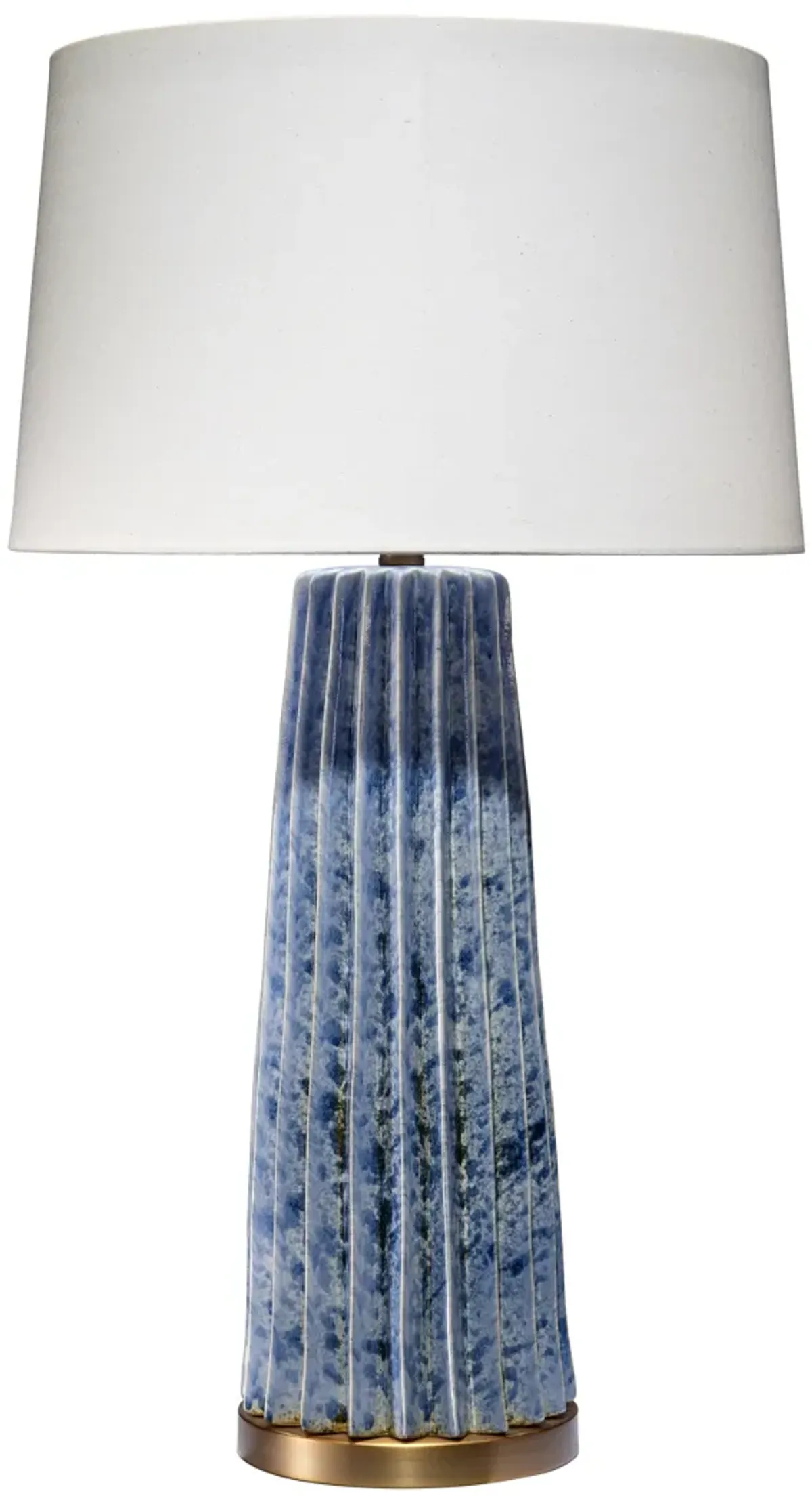 Pleated Ceramic Table Lamp, Blue