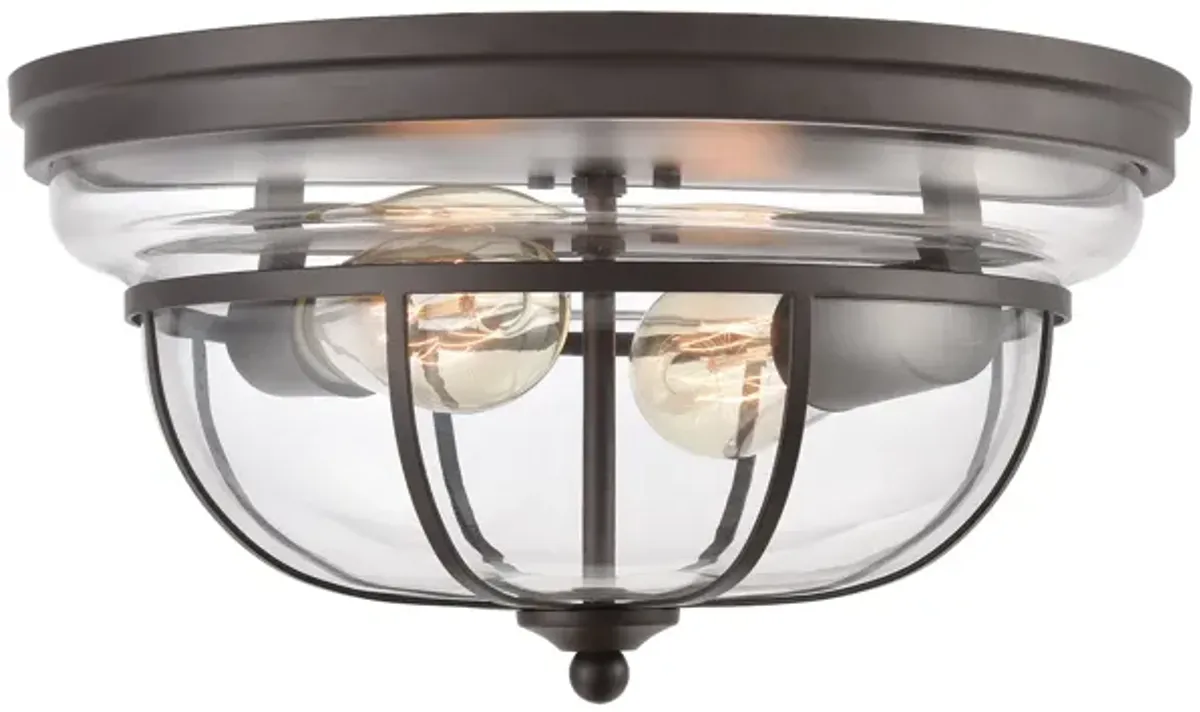 Manhattan Boutique 13" Wide 2-Light Flush Mount - Oil Rubbed Bronze