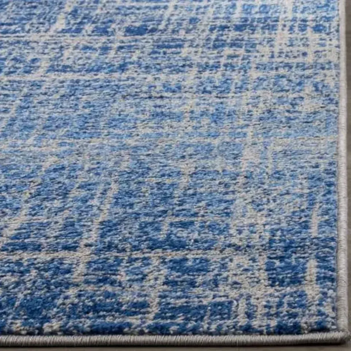 Adirondack Contemporary Blue / Silver 6' X 9' Powerloomed Rug