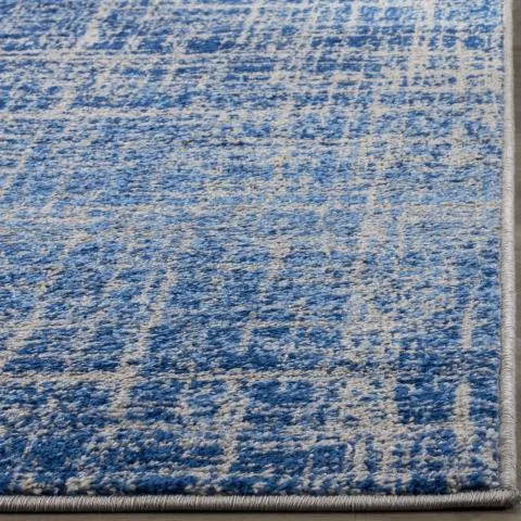 Adirondack Contemporary Blue / Silver 6' X 9' Powerloomed Rug