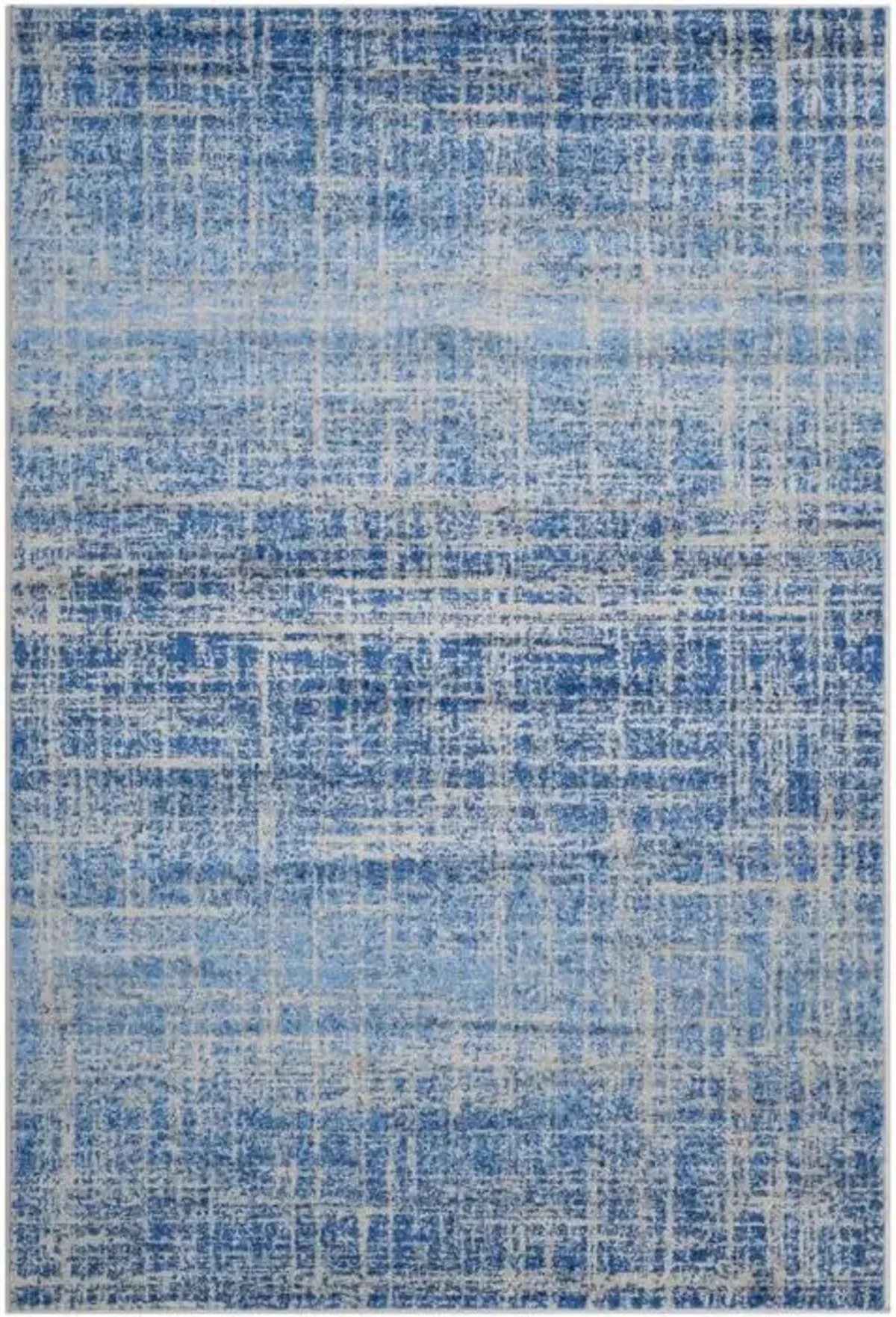 Adirondack Contemporary Blue / Silver 6' X 9' Powerloomed Rug