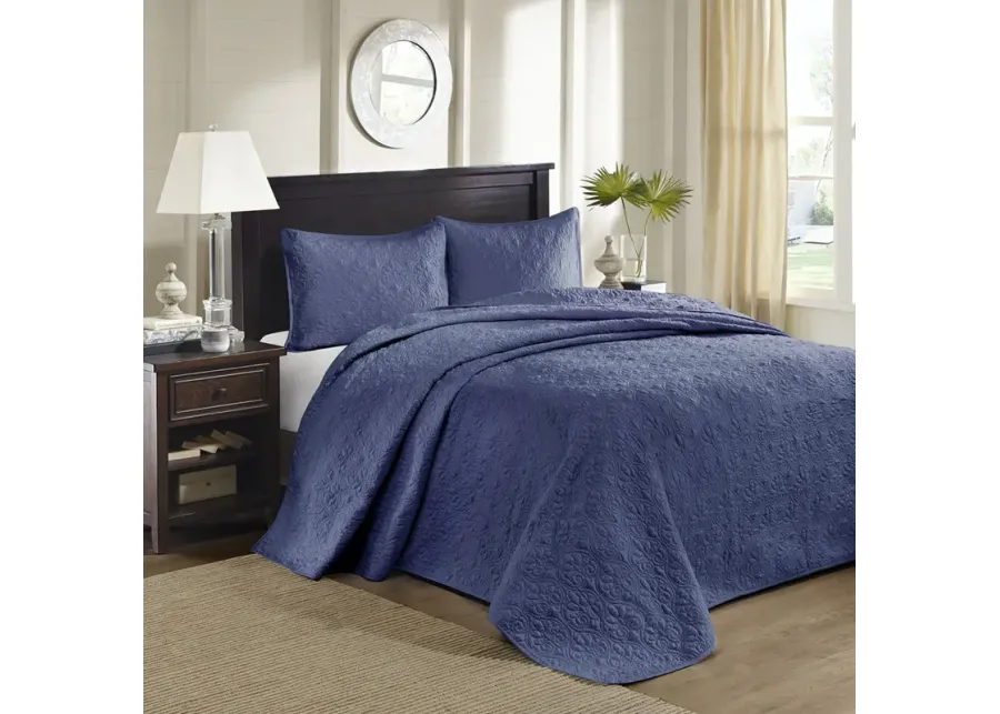 Madison Park Quebec Navy Reversible Bedspread Set