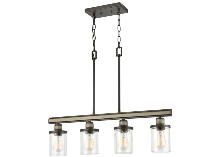 Beaufort 30" Wide 4-Light Linear Chandelier - Anvil Iron