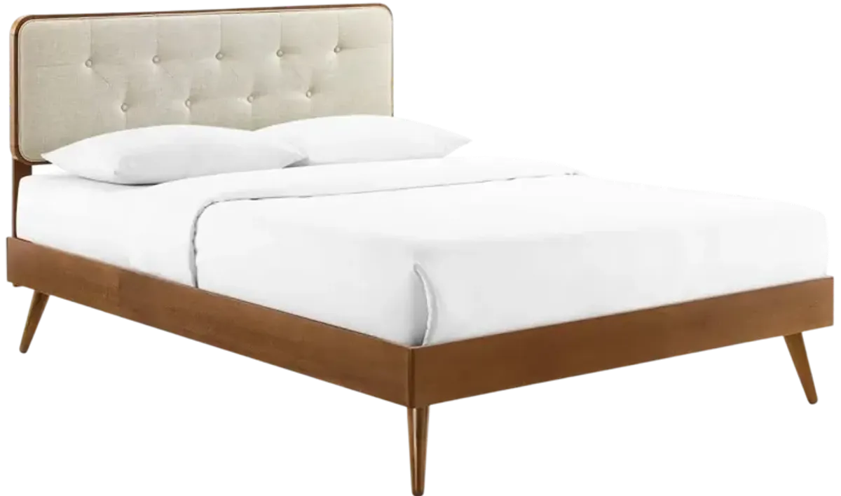 Bridgette Twin Wood Platform Bed With Splayed Legs