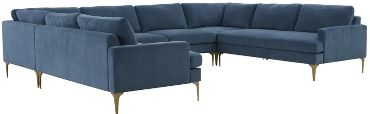 Serena Blue Velvet U-Sectional