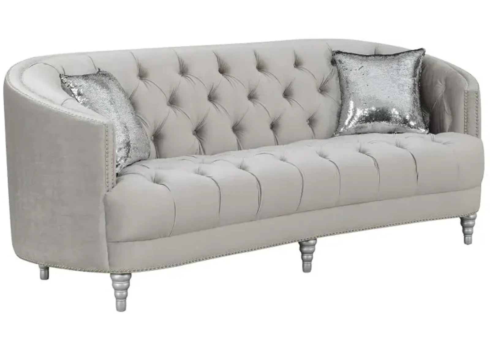 Avonlea Sloped Arm Tufted Sofa Grey