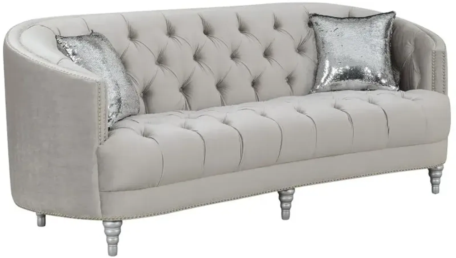 Avonlea Sloped Arm Tufted Sofa Grey