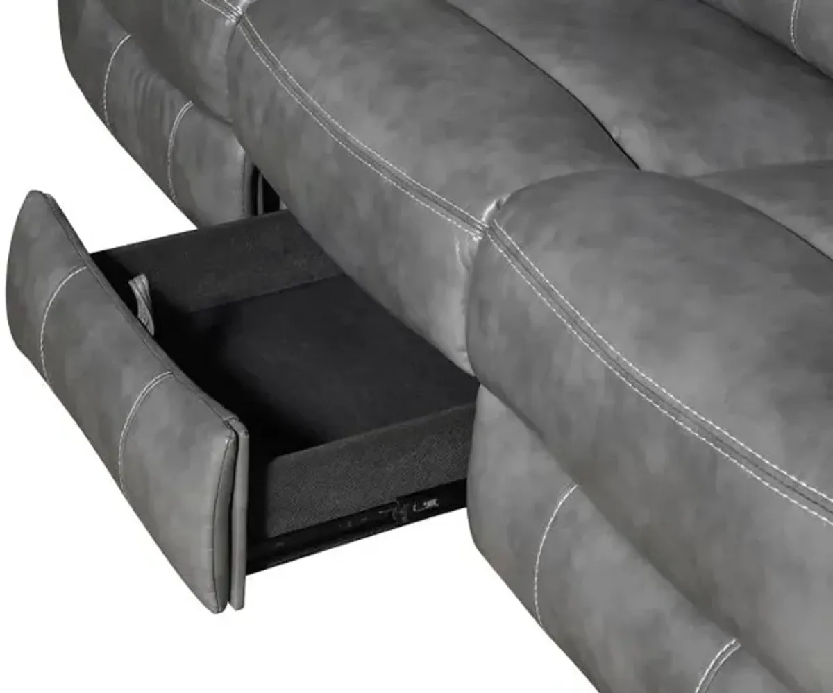 Conrad Upholstered Motion Sofa Cool Grey