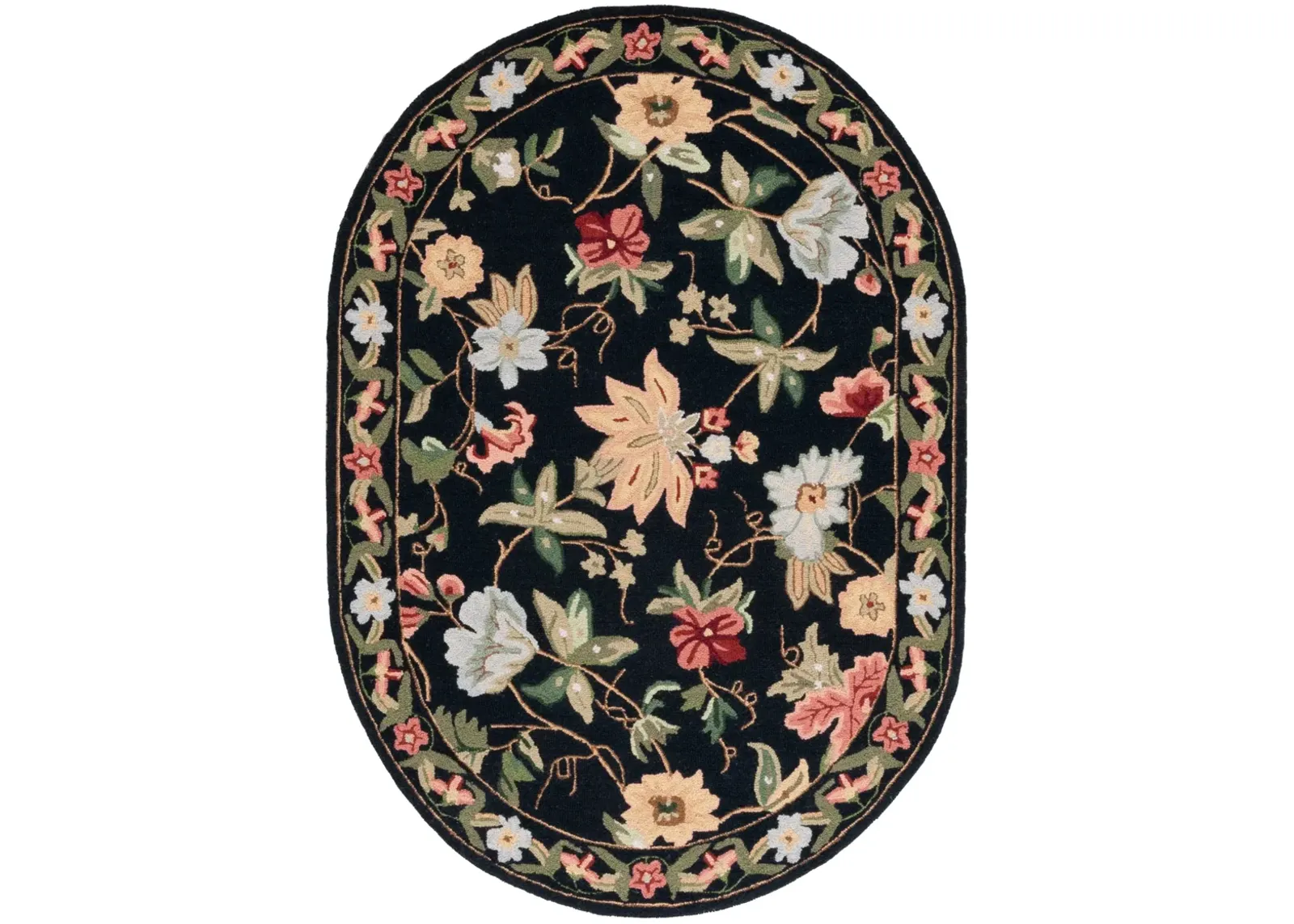 HK311 BLACK 6' x 9' Oval Oval Rug