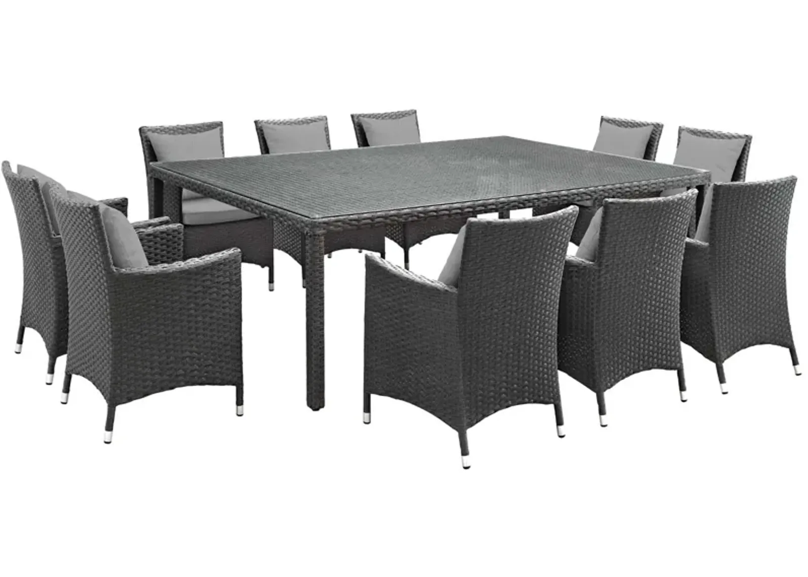 Sojourn 11 Piece Outdoor Patio Sunbrella® Dining Set