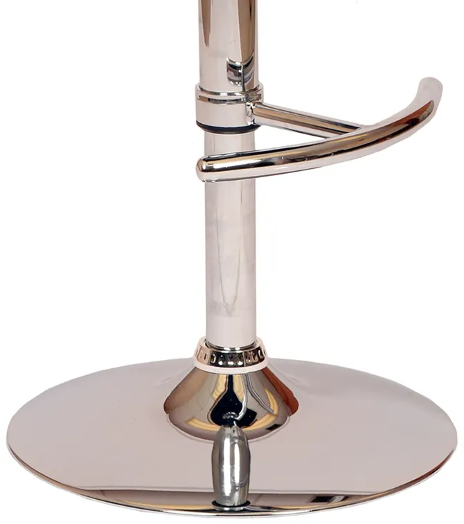 Malibu Swivel Barstool In Cream PU/ Walnut Veneer and Chrome Base