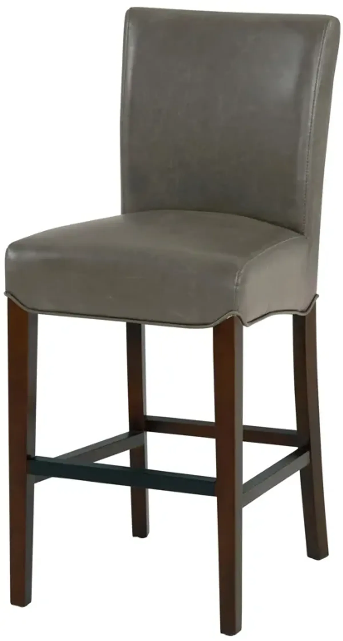 milton bonded leather counter stool wenge legs, vintage gray