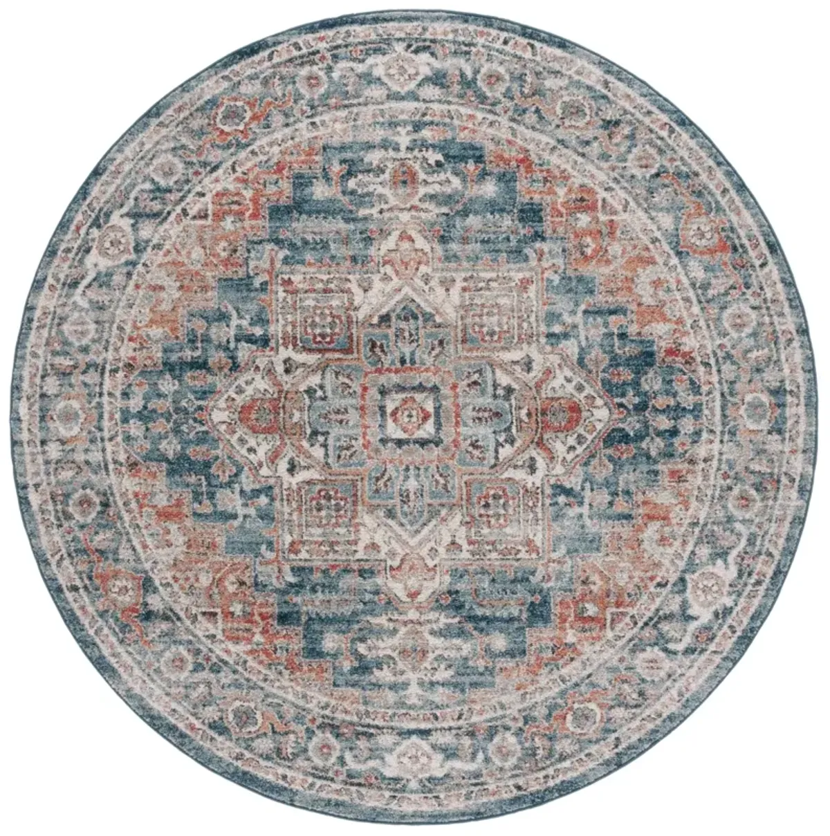 VINTAGE TABRIZ 208 BLUE  6'-7' x 6'-7' Round Round Rug