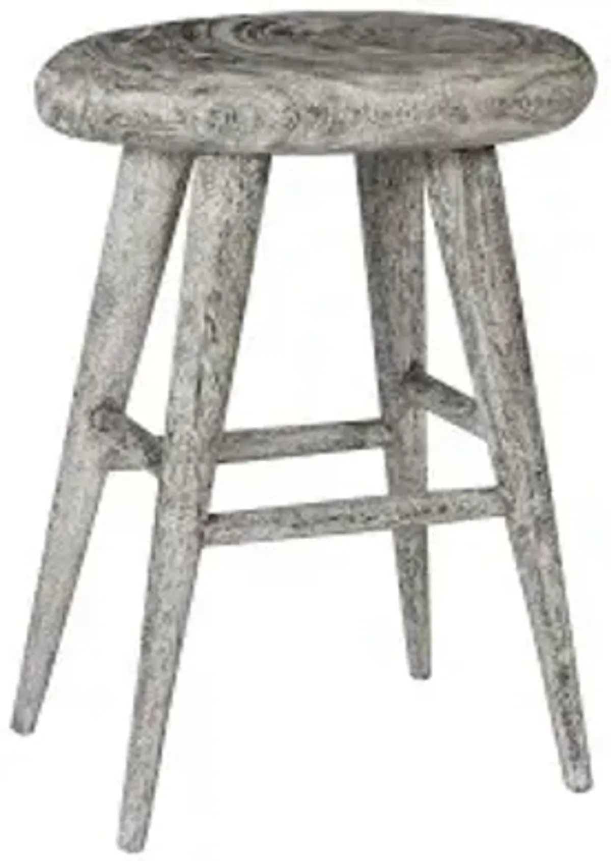 smoothed counter stool, chamcha wood, gray stone, oval