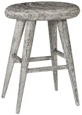 smoothed counter stool, chamcha wood, gray stone, oval