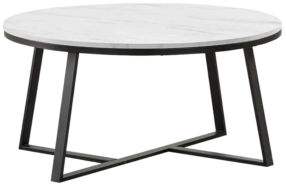 Demi round Coffee Table White And Matte Black