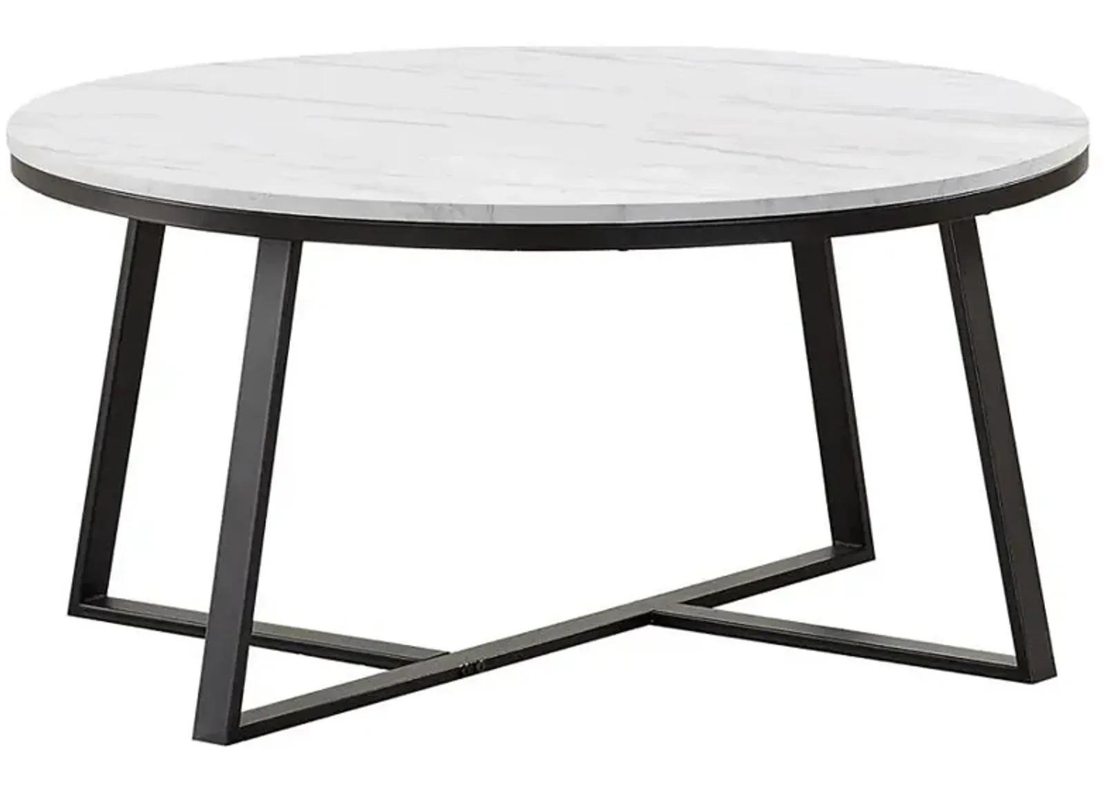 Demi round Coffee Table White And Matte Black