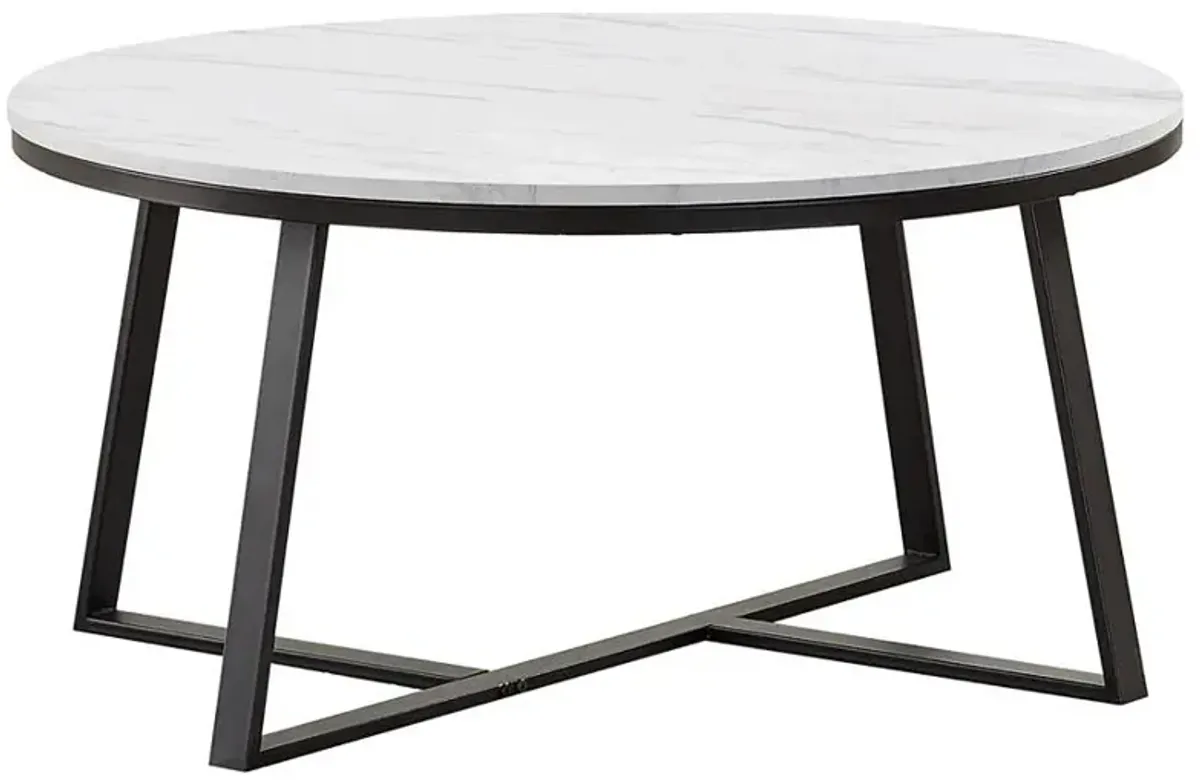 Demi round Coffee Table White And Matte Black