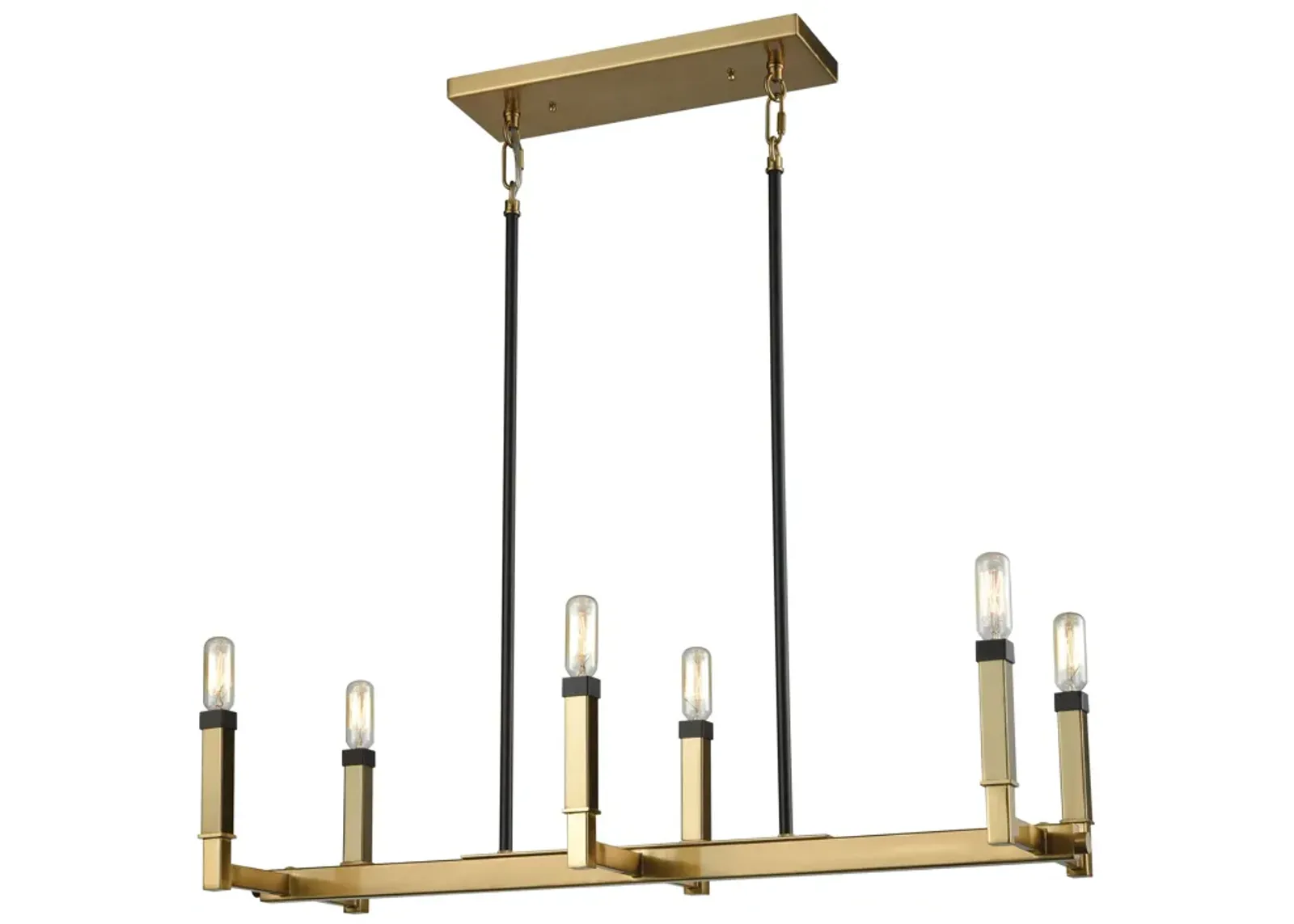 Mandeville 6-Light Chandelier in Oil Rubbed Bronze and Satin Brass