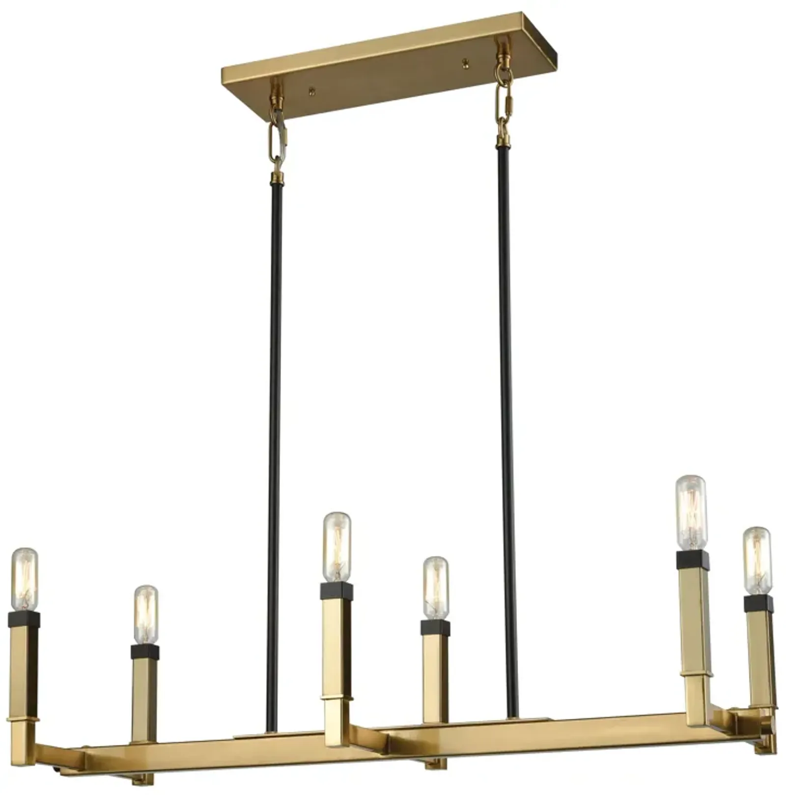 Mandeville 6-Light Chandelier in Oil Rubbed Bronze and Satin Brass