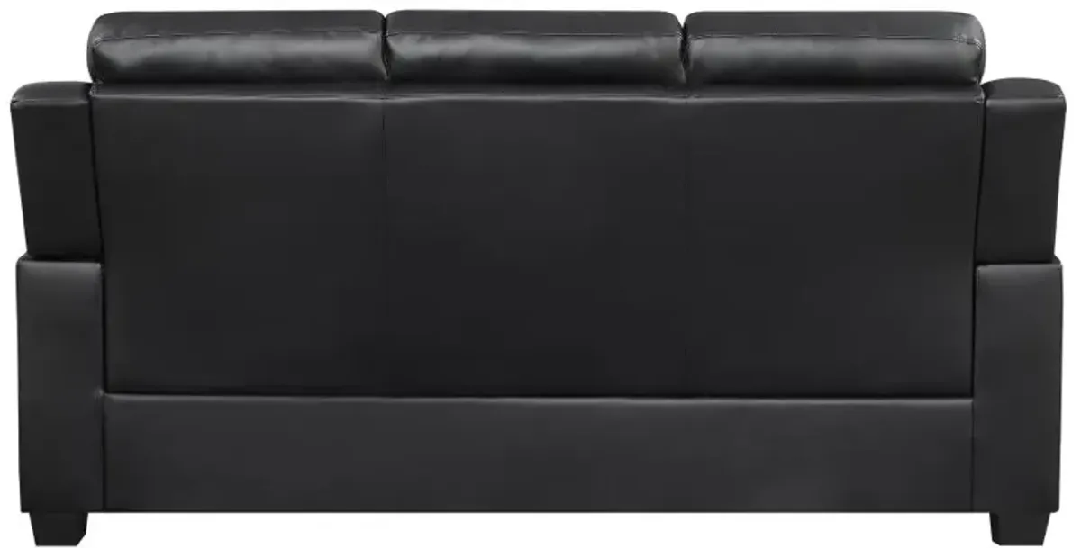 Finley Upholstered Pillow Top Arm Living Room Set Black