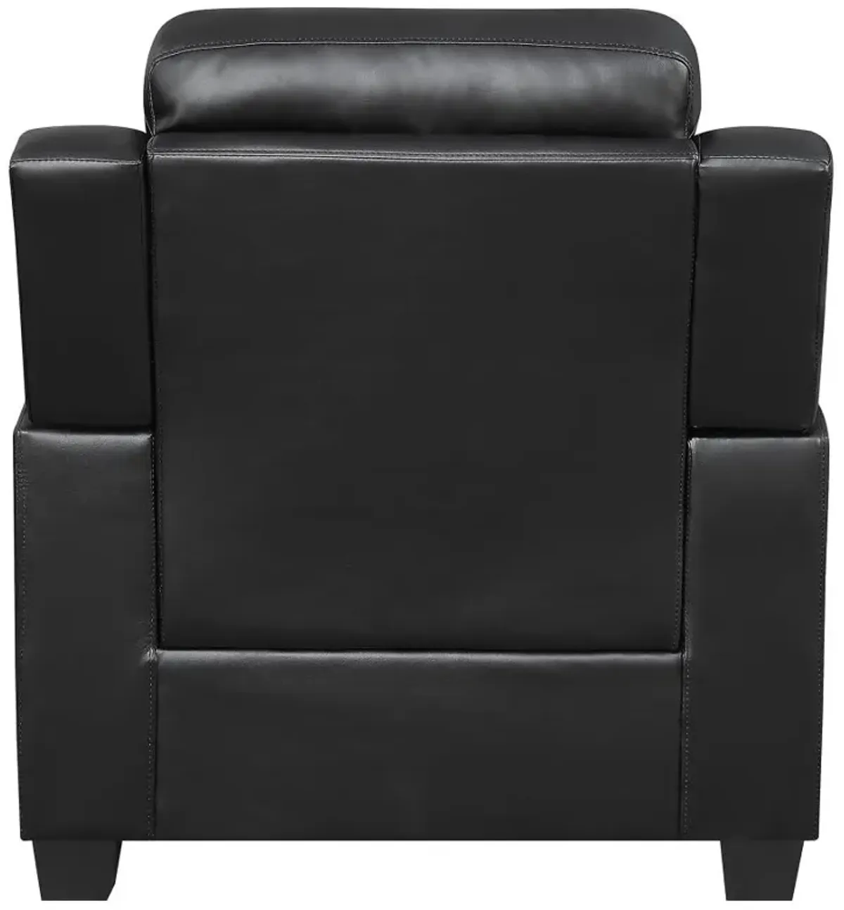 Finley Upholstered Pillow Top Arm Living Room Set Black