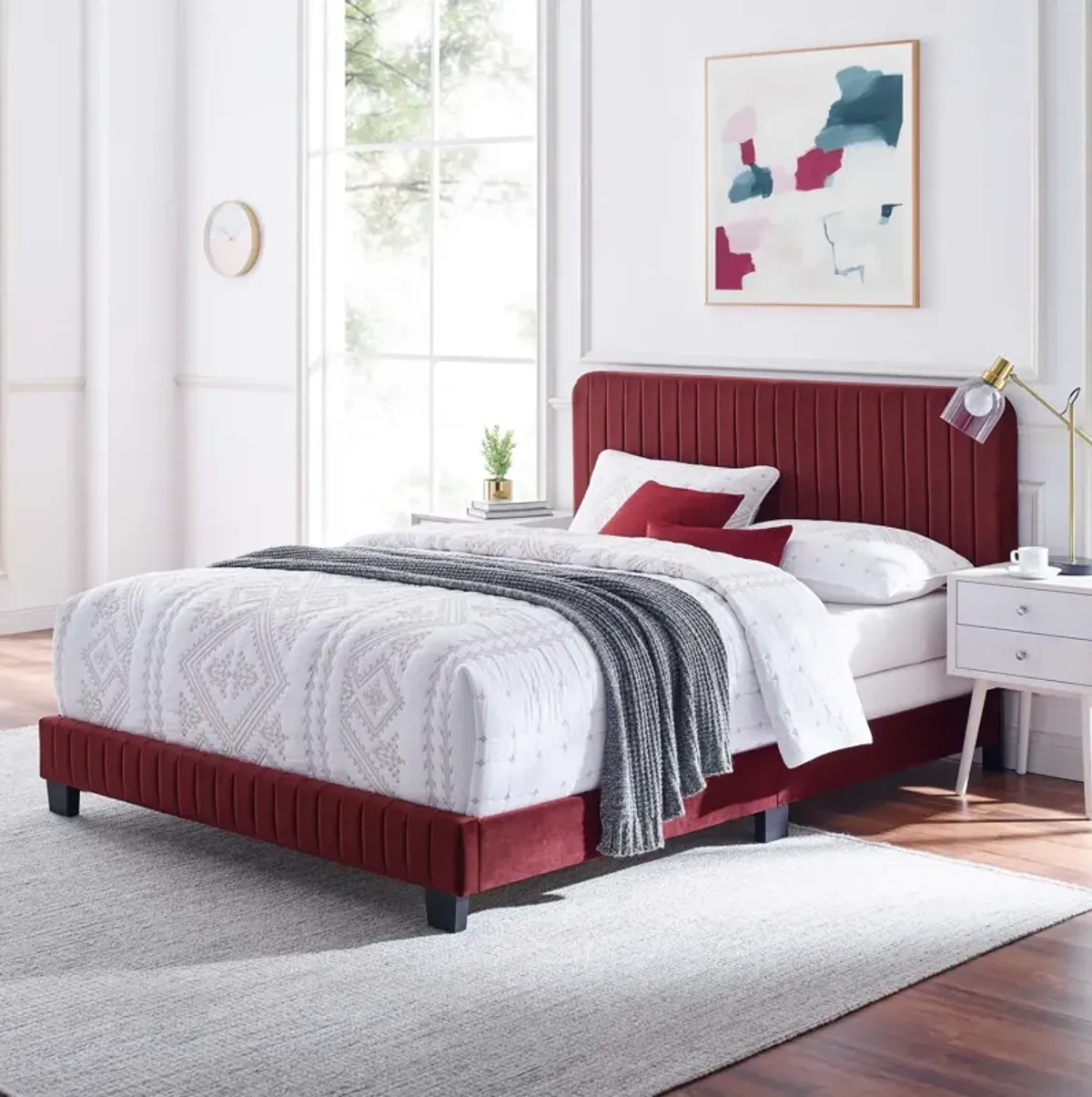 Celine Channel Tufted Performance Velvet King Bed