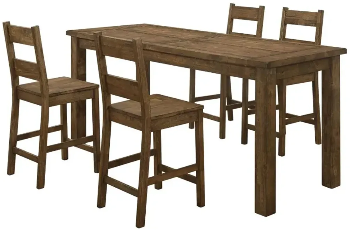 Coleman 5-piece Counter Height Dining Set Rustic Golden Brown