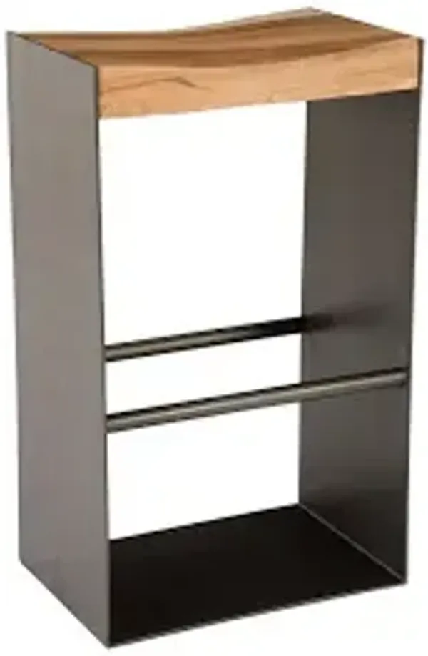 iron frame bar stool, natural