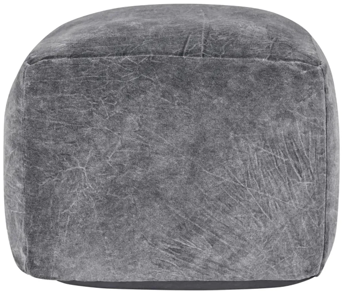 Heirloom Velvet Stone Gray Pouf 18x18x14