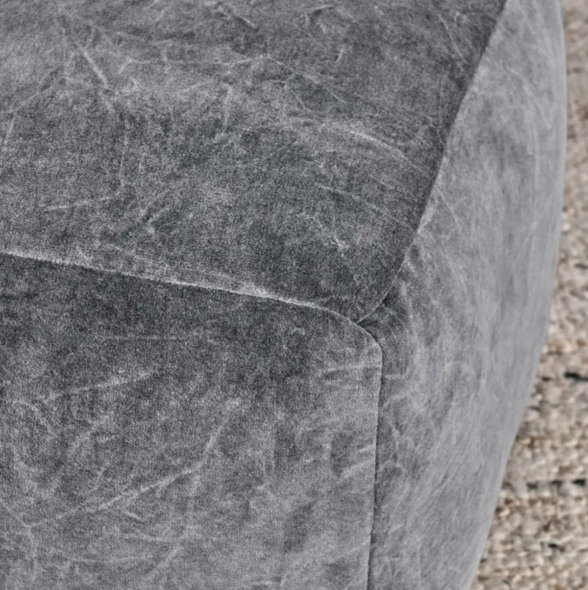 Heirloom Velvet Stone Gray Pouf 18x18x14