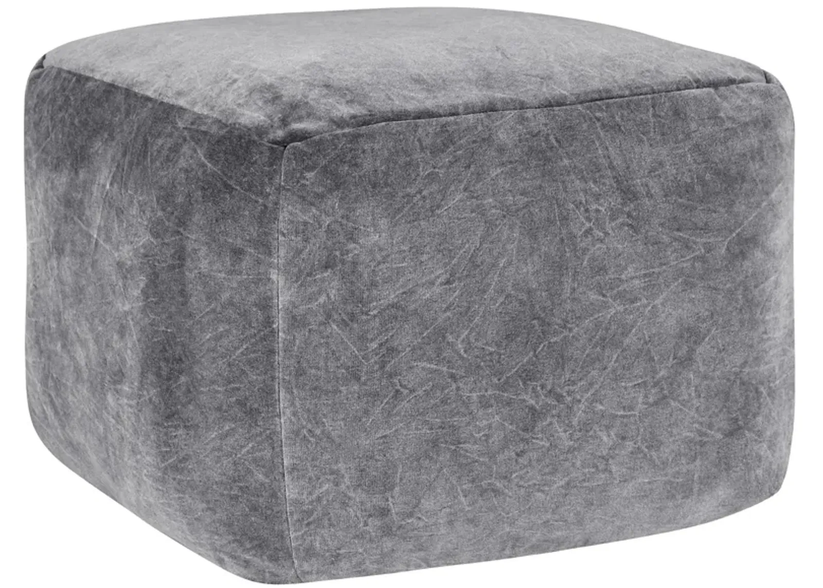 Heirloom Velvet Stone Gray Pouf 18x18x14