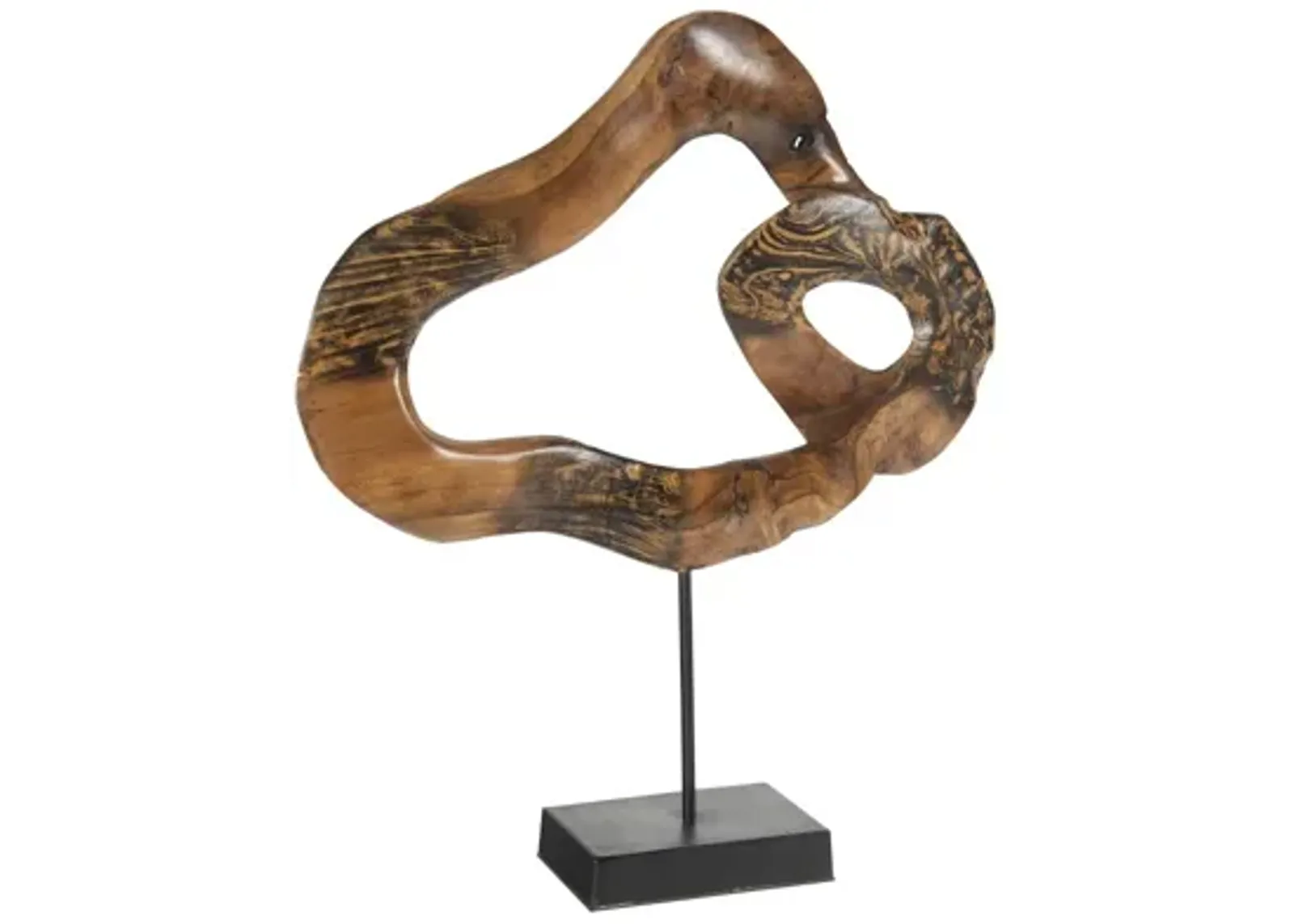 Carved Wood Swirl on Stand