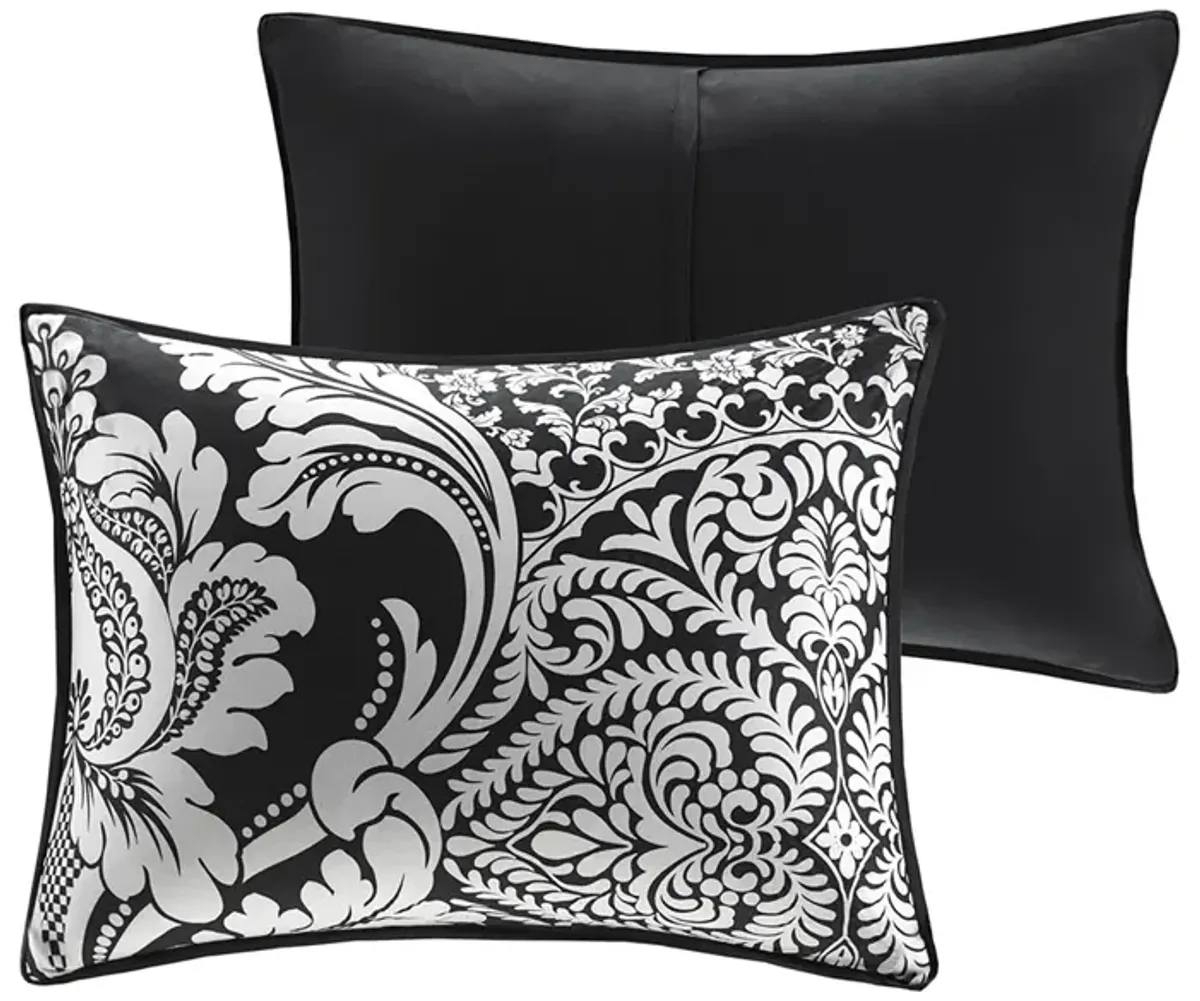 Madison Park Vienna Black 7 Piece Cotton Printed Comforter Set