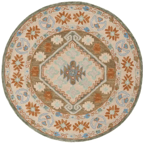 HERITAGE Hand Tufted 6' x 6' Round area rug