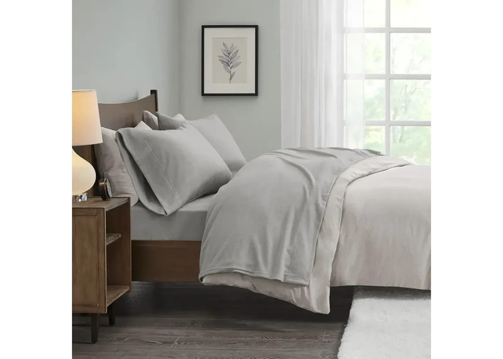 True North by Sleep Philosophy Micro Fleece Grey Sheet Set