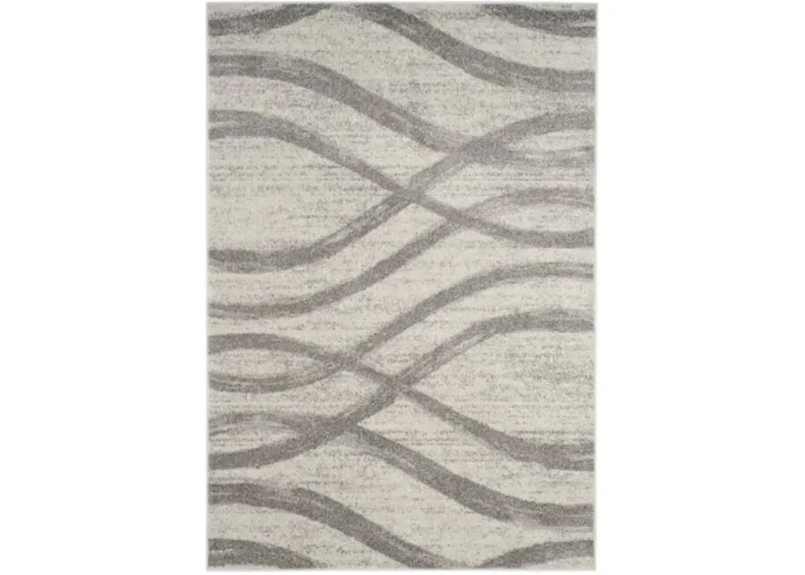 Adirondack Contemporary Cream / Grey 6' X 9' Powerloomed Rug