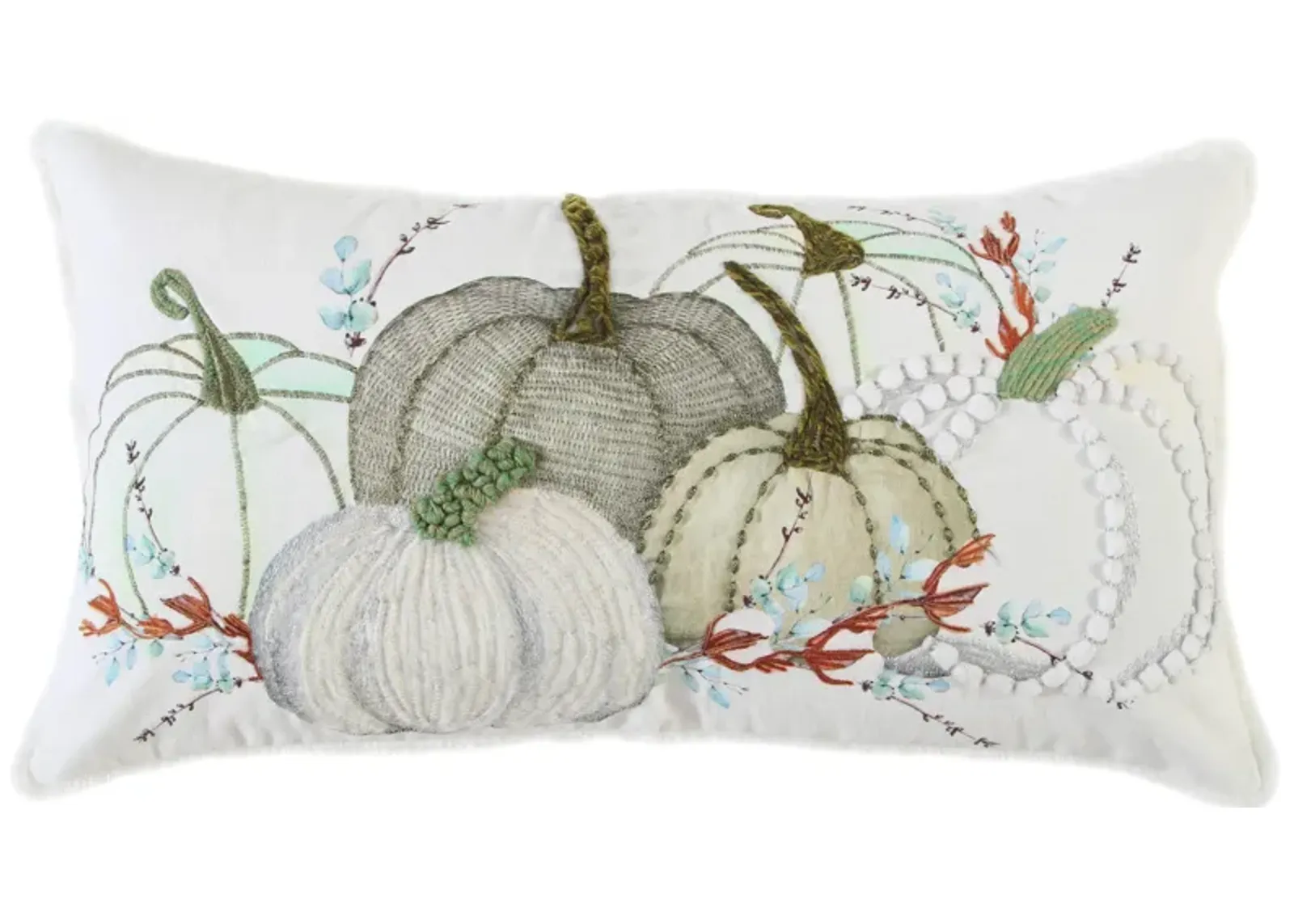 HARVEST 2021 Pumpkins White Pillow