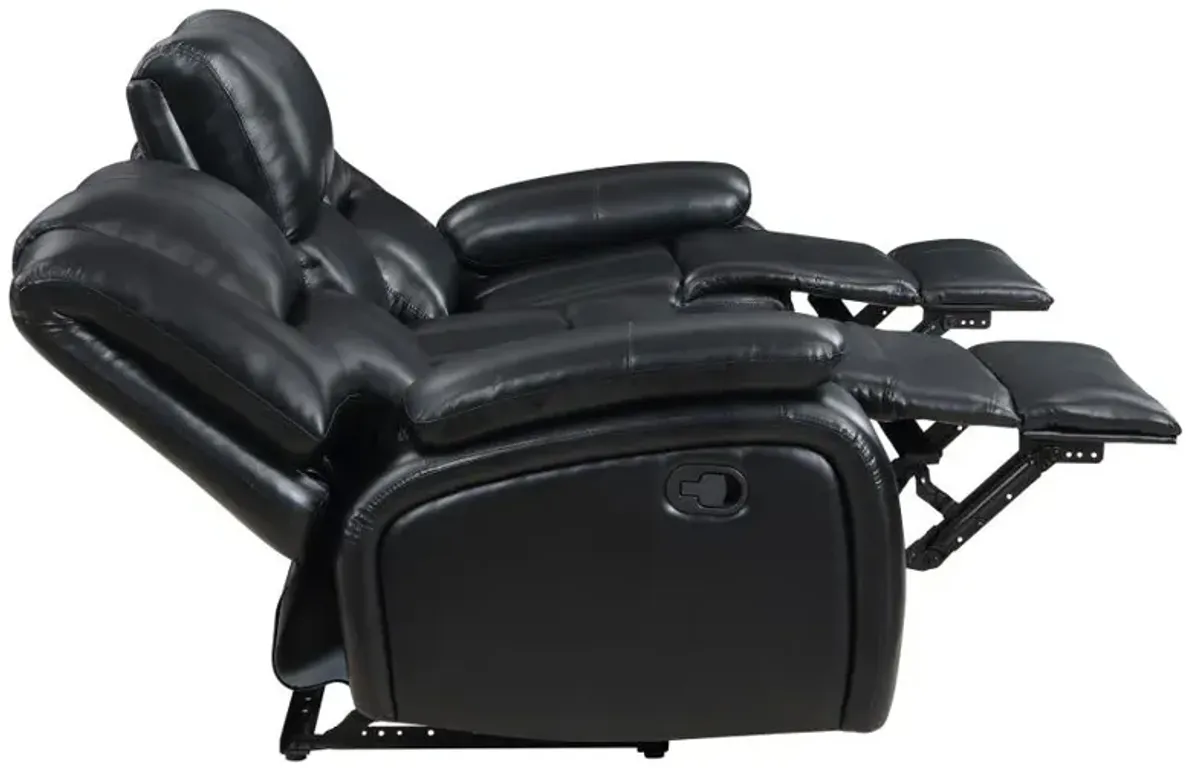 Camila 2-piece Upholstered Motion Reclining Sofa Set Black