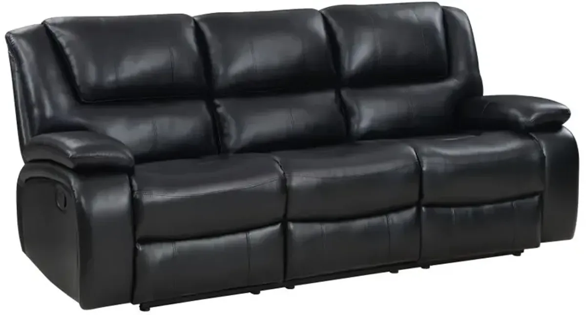 Camila 2-piece Upholstered Motion Reclining Sofa Set Black