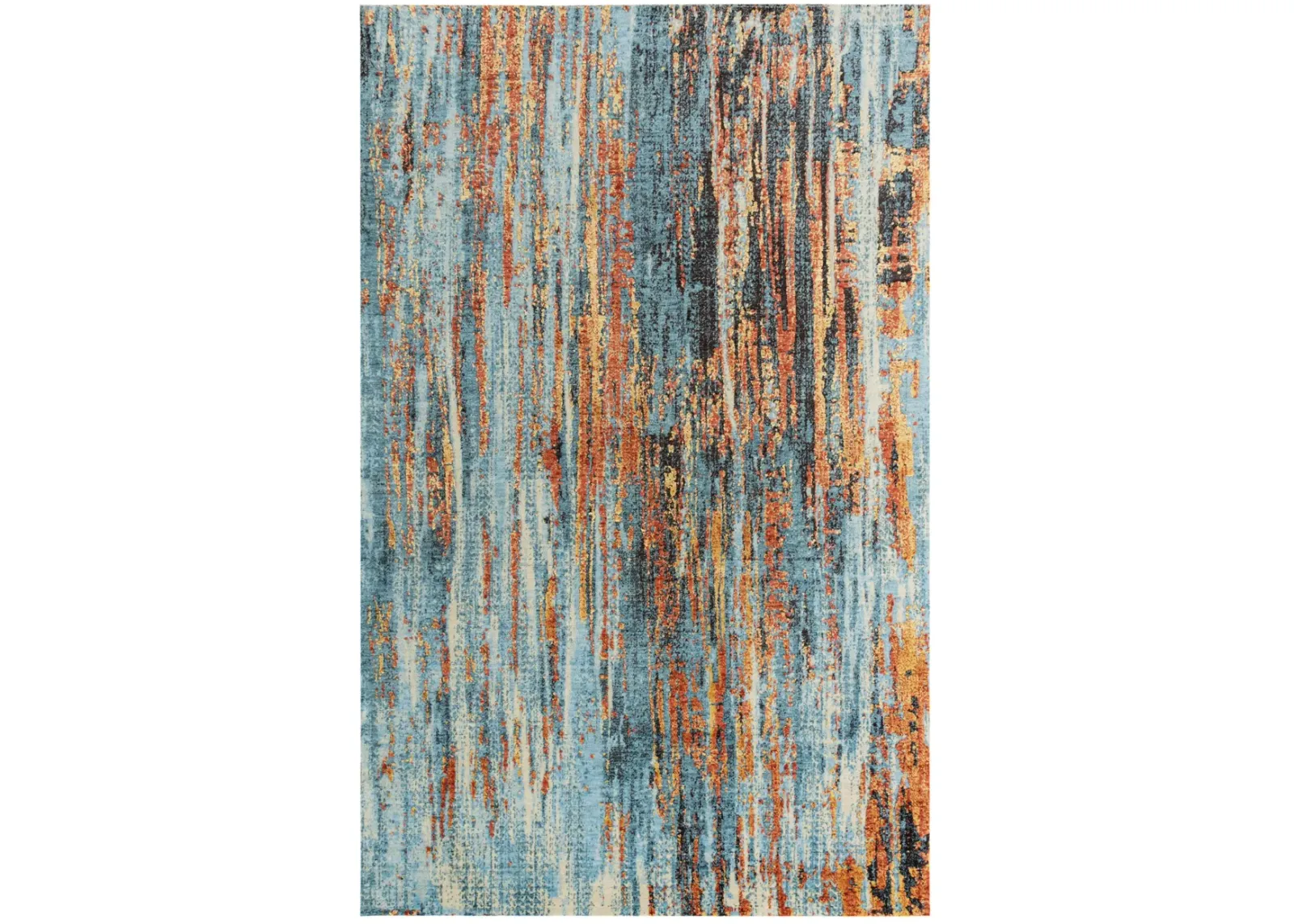 Premier Blue Abstract NZ Wool/Tencel Blend 8' x 10' Rectangle Rug