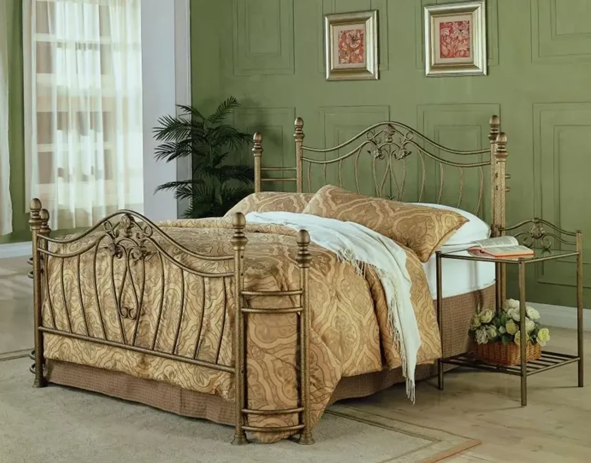 Sydney Eastern King Bed Antique Brushed Gold