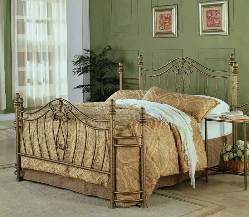 Sydney Eastern King Bed Antique Brushed Gold