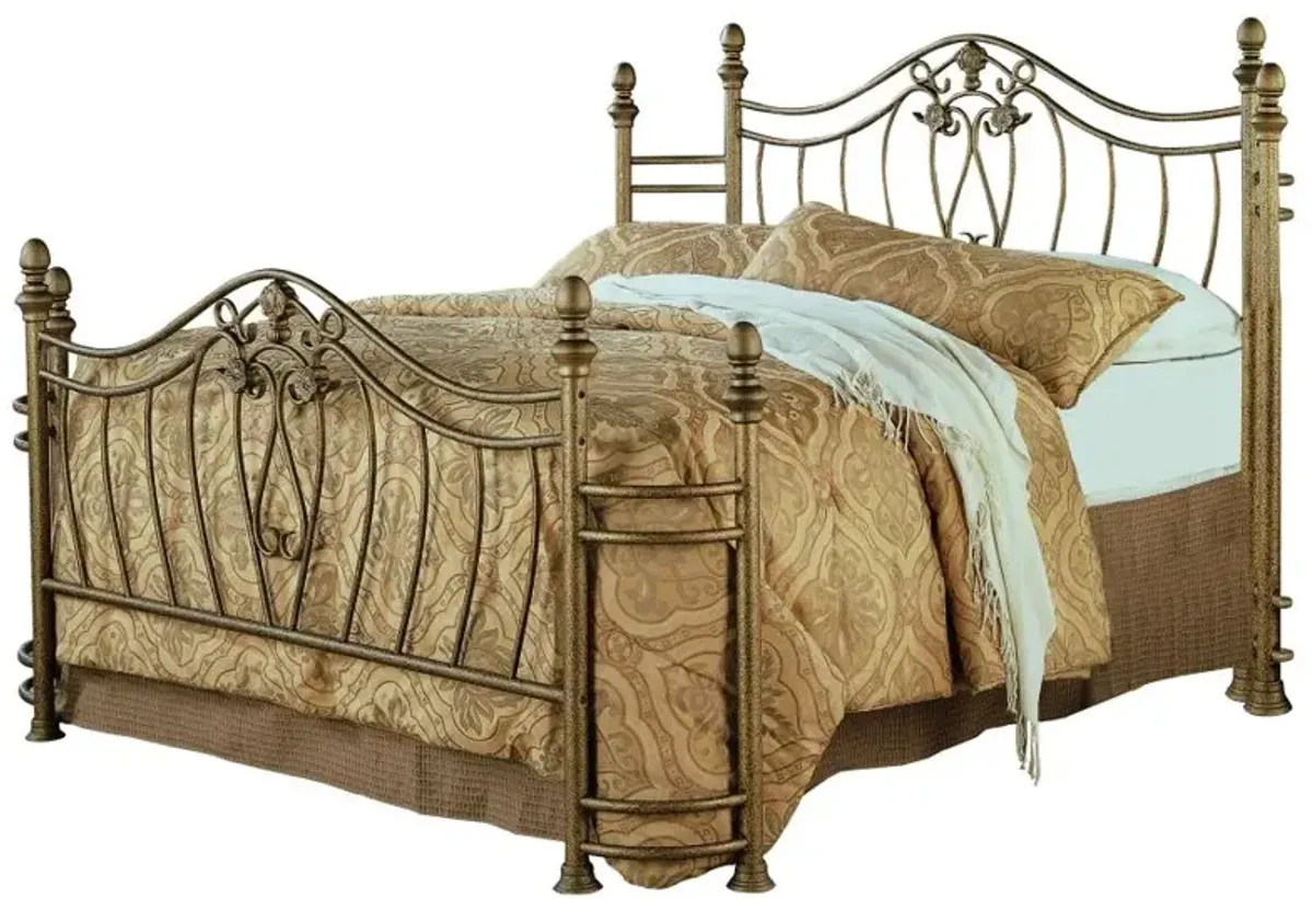 Sydney Eastern King Bed Antique Brushed Gold