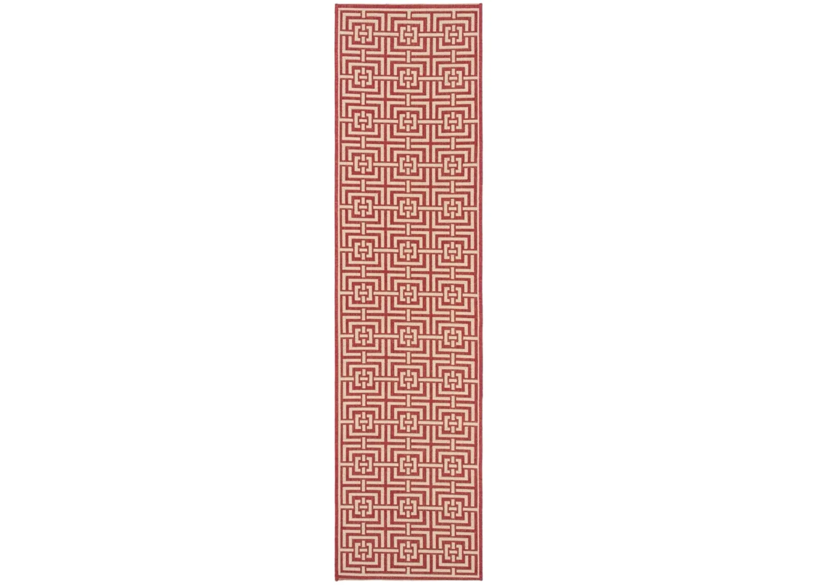 BEACH HOUSE 128 Red 2'-2' X 10' Runner Rug