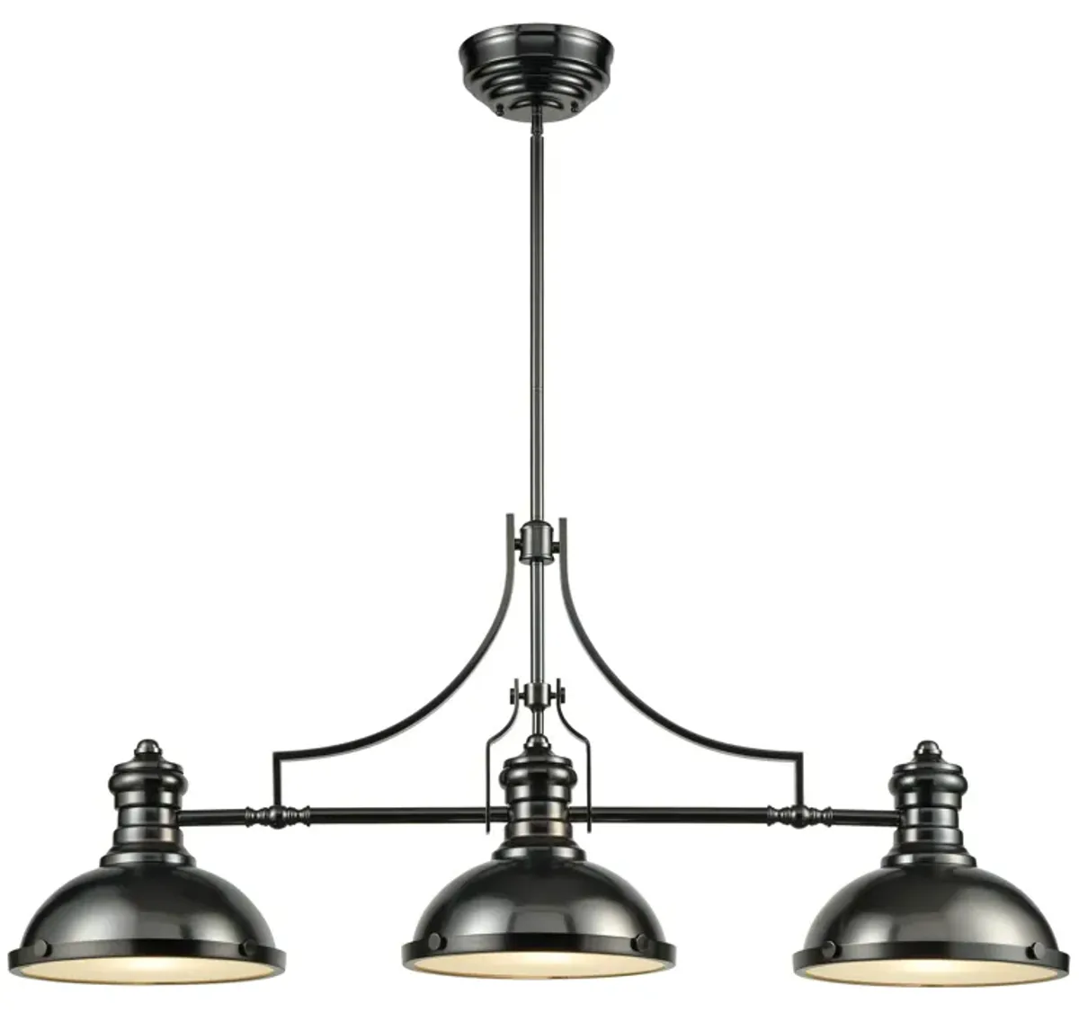 Chadwick 47" Wide 3-Light Linear Chandelier - Black Nickel