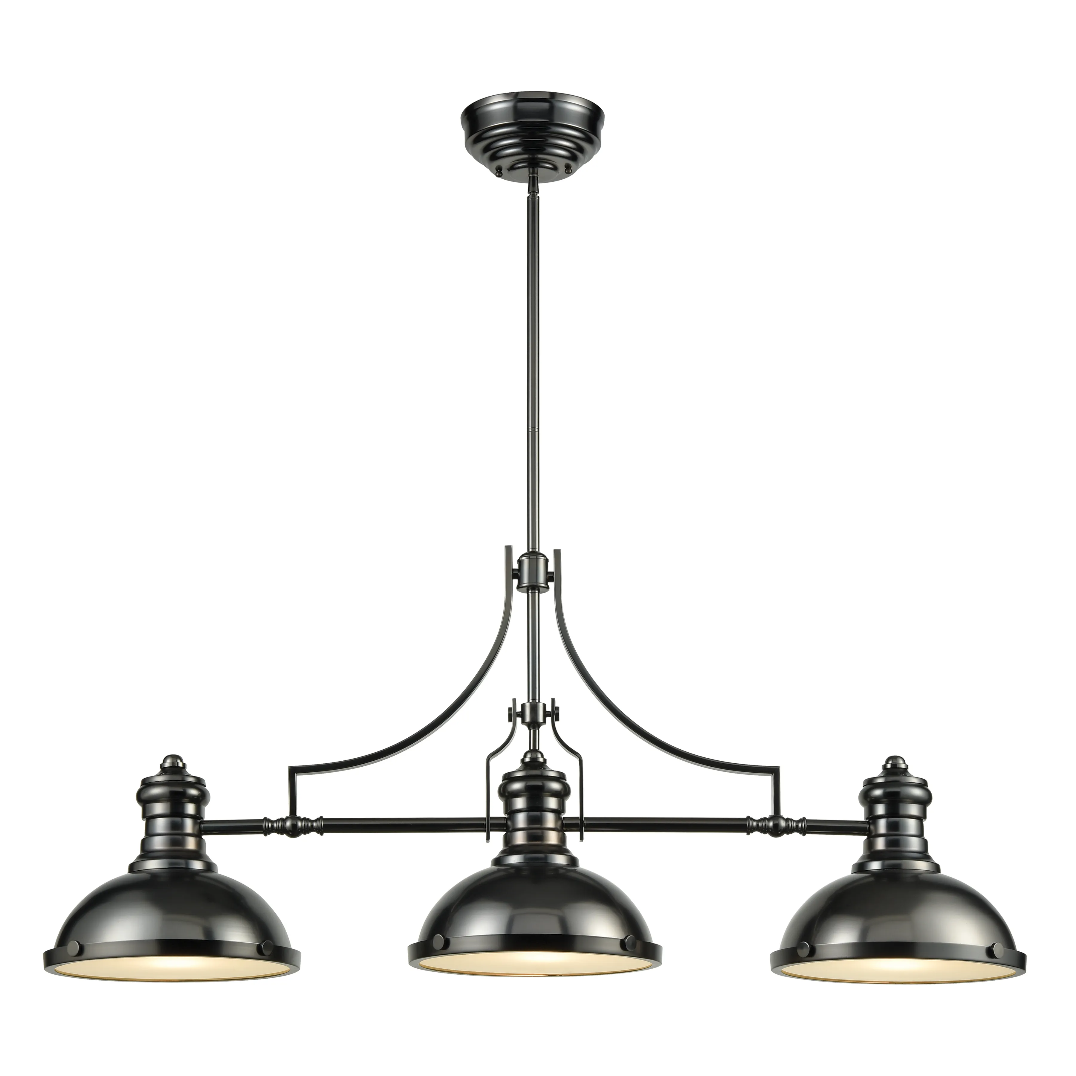 Chadwick 47" Wide 3-Light Linear Chandelier - Black Nickel